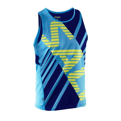 SALMING Run Race Singlet Cyan/Navy