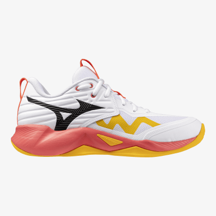 MIZUNO Wave Momentum Pro Unisex White / Fiery Coral 2 / Citrus