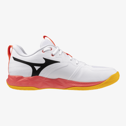 MIZUNO Wave Momentum Pro Unisex White / Fiery Coral 2 / Citrus