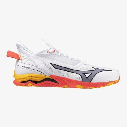 MIZUNO Wave Mirage 5 Unisex White / Fiery Coral 2 / Citrus