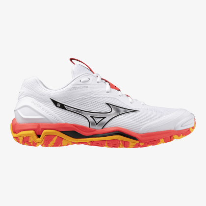 MIZUNO Wave Stealth 6 Unisex White / Fiery Coral 2 / Citrus