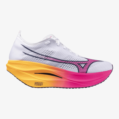 MIZUNO Wave Rebellion Pro 3 Unisex White / Pink Tetra / Tang Orange