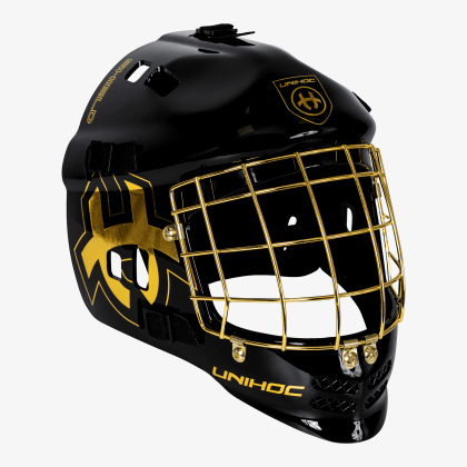 UNIHOC Goalie Mask Shield JR Black/Gold