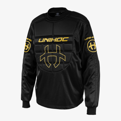 UNIHOC Goalie Sweater Shield Black/Gold SR