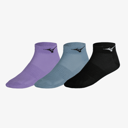 MIZUNO Training Socks Mid 3-pack Unisex Black / Citadel / Paisley Purple