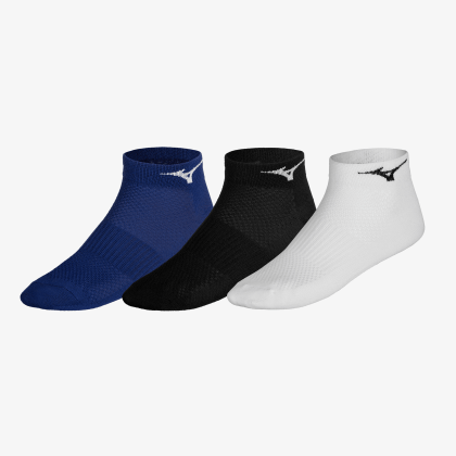 MIZUNO Training Socks Mid 3-pack Unisex White / Black / Estate Blue
